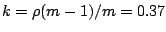 $\beta = k(m+1)-1 = 0.26$